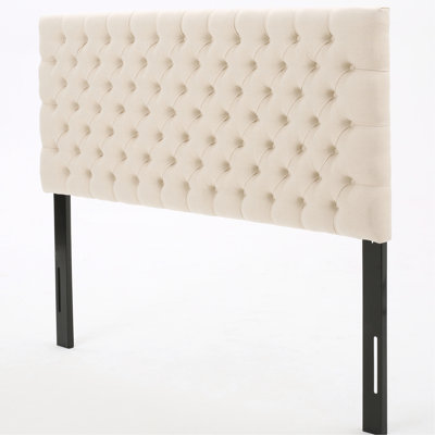 Contemporary Beige Headboard For A Stylish Queen Bed, Upholstered Comfort Bedroom Headboard, Fabric, Design, Assembly Included