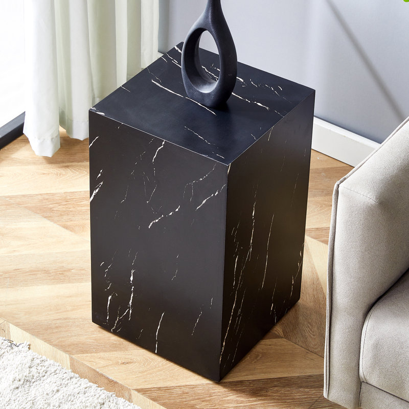 Table de bout compacte 20 po, Noir, H 19,69 po x l 11,81 po x P 11,81 po