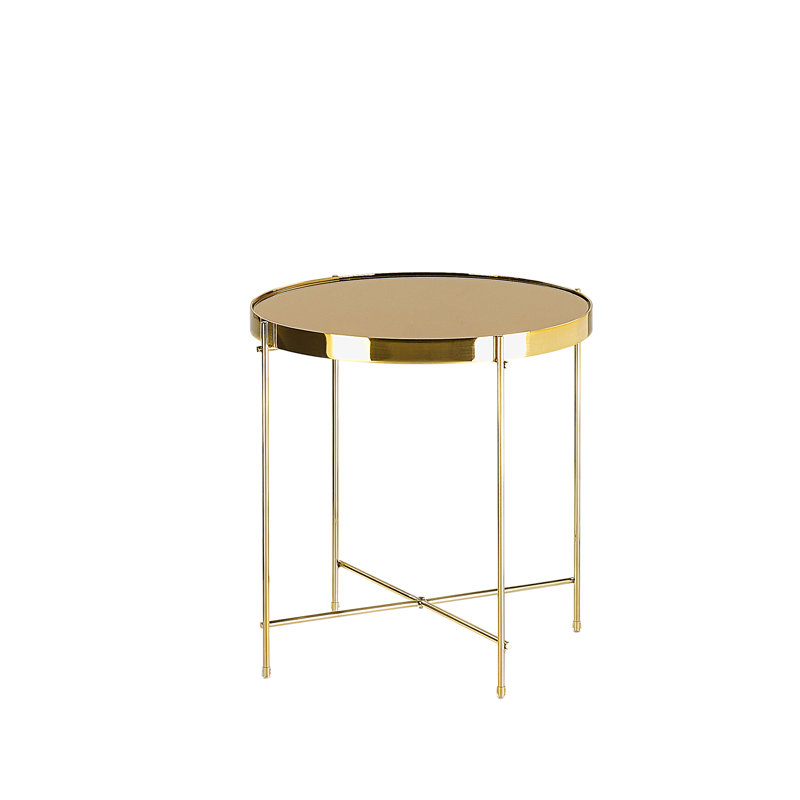 Garrow Glass Top End Table, Gold