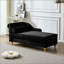 Chaise longue rembourrée en velours moderne avec rangement spacieux, parfaite pour une détente élégante et confortable