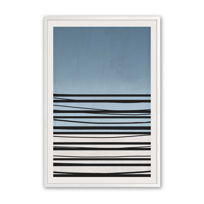 «Twilight Stripes V2» sur papier, Cadre opaque blanc, H 15 po x l 12 po