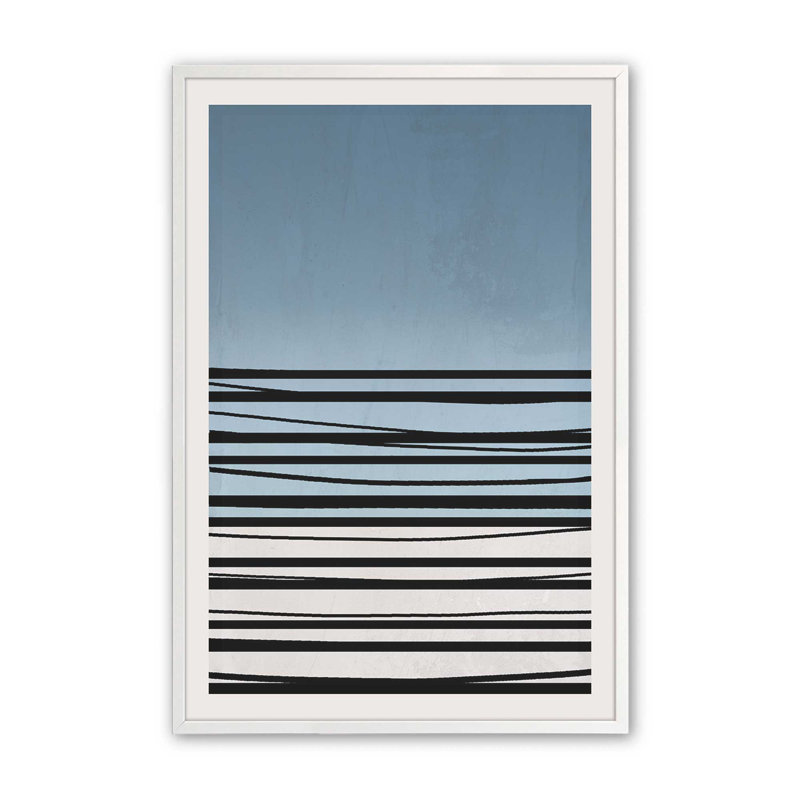 «Twilight Stripes V2» sur papier, Cadre opaque blanc, H 21 po x l 17 po
