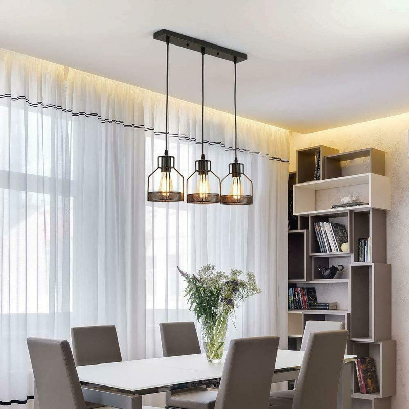 Audet 3 - Light Matte Black Kitchen Island Pendant