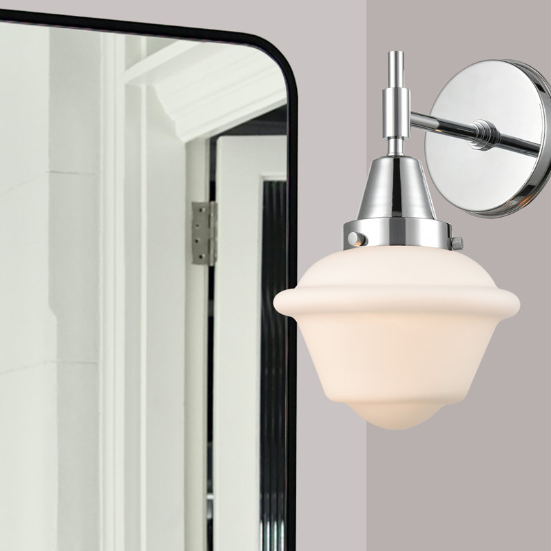 Gayle Chrome Armed Sconce, Polished Chrome, Matte White, LED