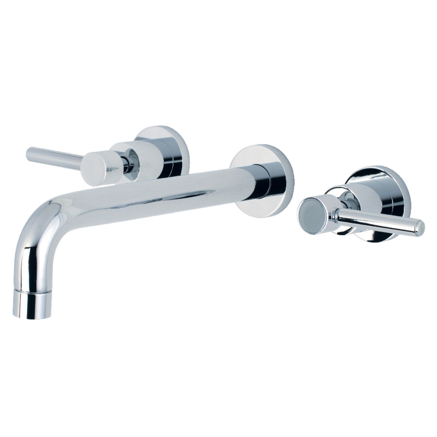 Kingston Brass Concord Two-Handle 3-Hole Wall Mount Roman Tub Faucet, Polished Chrome