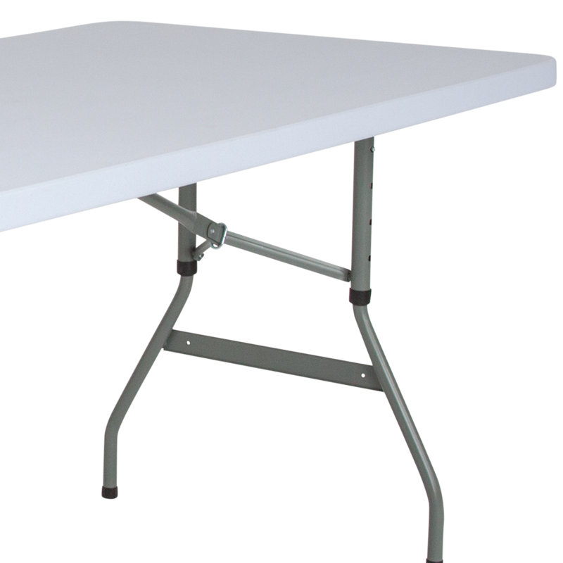 Adjustable Gray Metal Frame White Plastic Folding Table