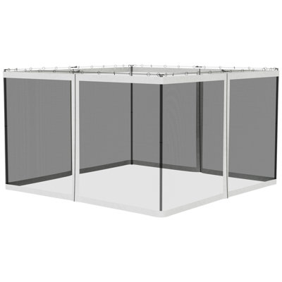 Filet de remplacement en filet pour les pavillons de jardin et les tentes à auvent avec fermetures à glissière (paroi latérale seulement)