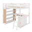 Lit mezzanine double avec tablettes et bureau-648008346