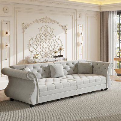 Canapé-lit Chesterfield surdimensionné de 97,6 po