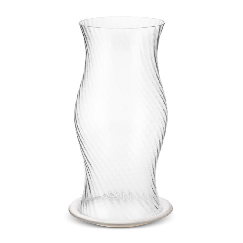 Milla Hurricane Candle Holder, 14.6" H x 8.8" W x 8.8" D, Cream