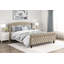 Lit plateforme tapissier moderne avec tête de lit à oreilles et pied de lit Chesterfield-1219060552