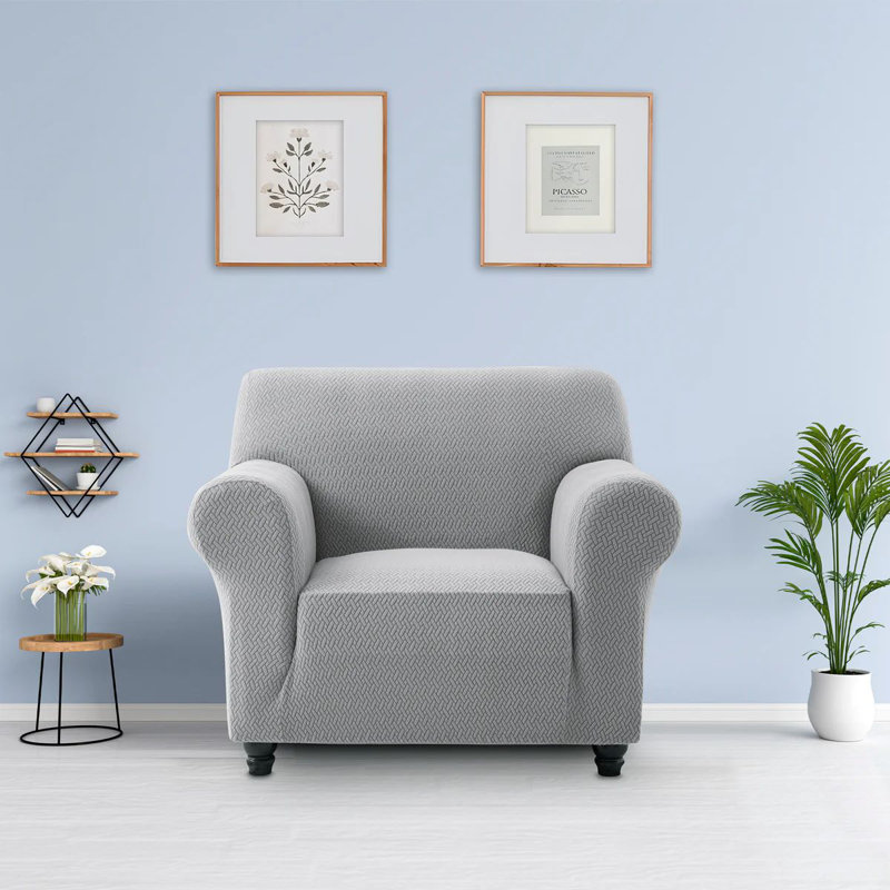 Premium Stretch Spandex Sofa Slipcover (Wrinkle-Free) , Grey, 179cm H x 165cm W