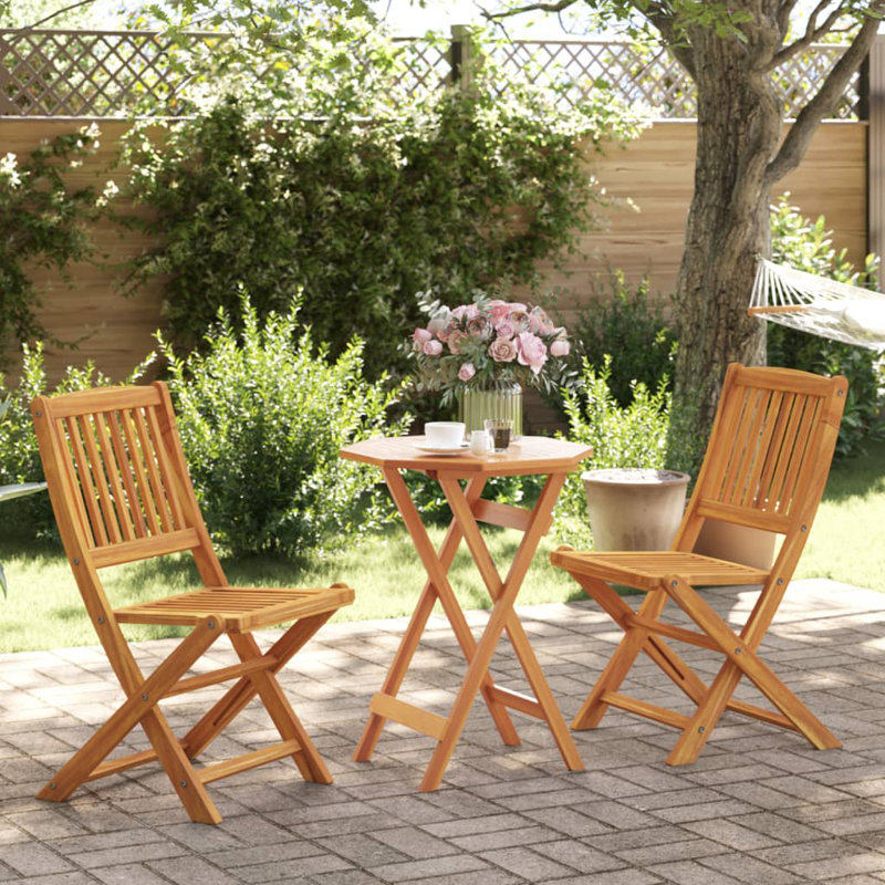 Angelli 2 - Person Acacia Patio Dining Set with