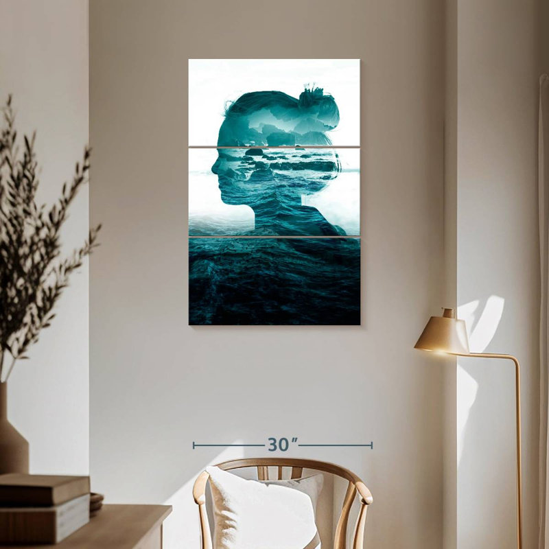 Leisha, la mer à l'intérieur, H 57 po x l 36 po