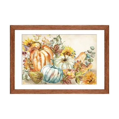 «Watercolor Harvest Pumpkin Landscape» par Tre Sorelle Studios, reproduction
