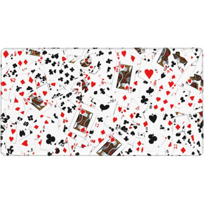 Grand tapis de souris pour jouer au poker, tapis de bureau de jeu, tapis d'ordinateur antidérapant en caoutchouc avec bordures cousues durables pour travailler et jouer, 11,8 po x 27,56 po