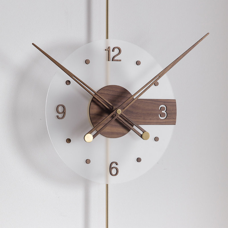 Walnut Round Analog Wall Clocks