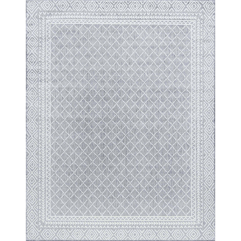 Tapis d'intérieur / extérieur gris Hassinger, Rectangle 8 pi 10 po x 12 pi 2 po
