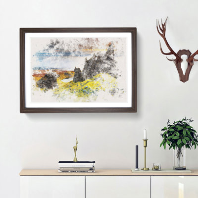 View From The Old Man Of Storr In The Isle Of Skye Watercolour - Framed Print