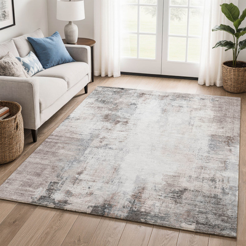 Tapis moderne lavable à la machine de qualité supérieure Mayfield, Taupe, 9 pi x 12 pi