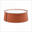 Table basse 31,5 po avec dessus en marbre et cuir orange Structure en fer, sans assemblage pour le salon / bureau