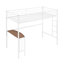 Lit mezzanine simple en métal avec bureau, échelle et garde-corps, lit mezzanine pour chambre à coucher, blanc
