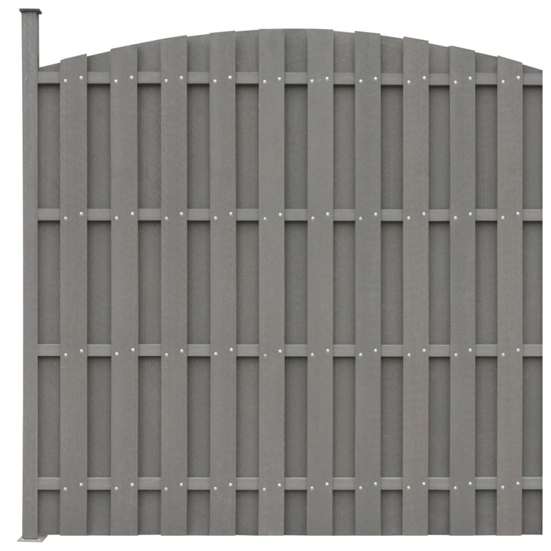 72.83cm H x 294cm W Grey Composite Fence Panels