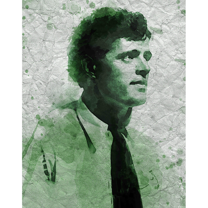 Décalcomanie murale amovible avec prise de londres aquarelle, H 28 po x l 22 po, Vert