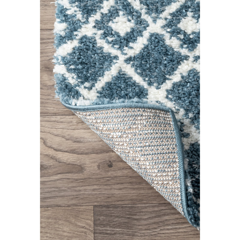 Tapis bleu clair à poils longs Missouri, Rectangle 4 pi x 6 pi