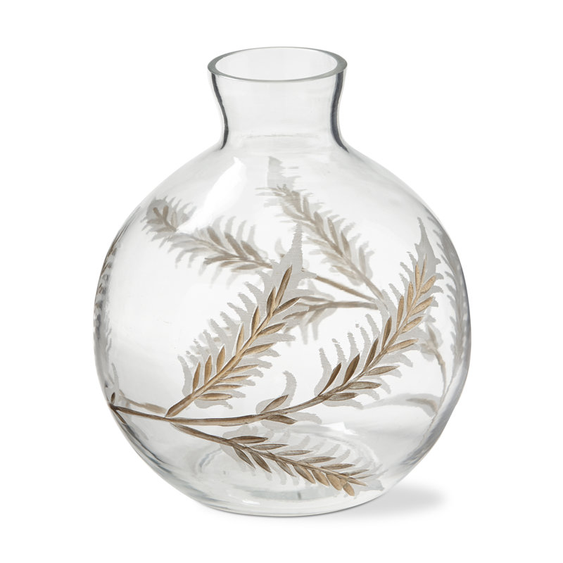 Botanical Etched Glass Vase