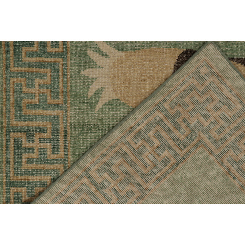 Distressed Homage Hand Knotted Wool Geometric Area Rug, Rectangle 10' x 14'