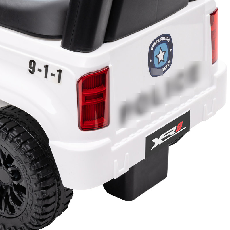 Camion avec système de sonorisation et klaxon fonctionnels, coffre de rangement coulissant pour petits objets, sécuritaire pour les enfants de 18 à 60 mois, voiture à pousser blanche, style et accessoires, 5 ans