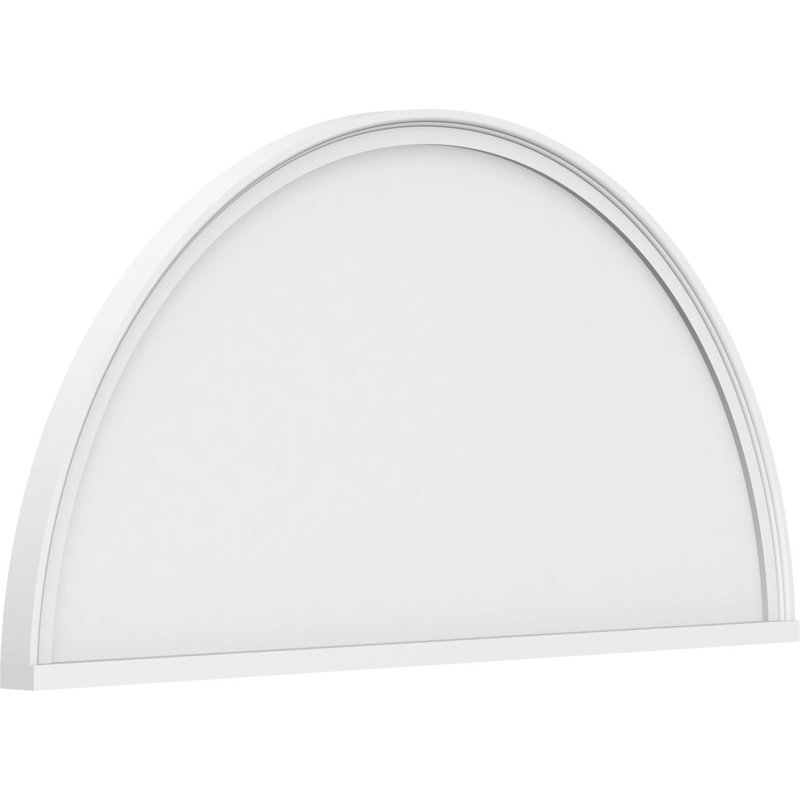 86"W x 43"H x 2"P Half Round Smooth Architectural Grade PVC Pediment, 43" H  x 86" W  x 2" D