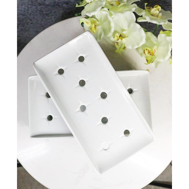 Paquet de 6 assiettes en céramique de cuisine japonaise, Blanc