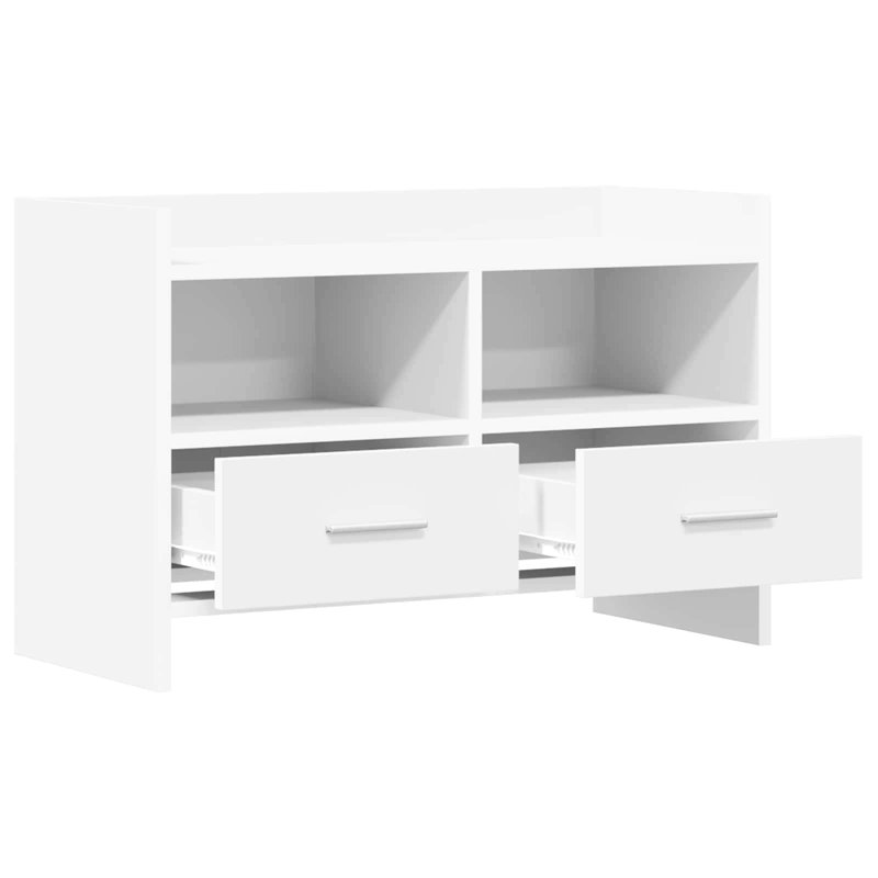 Unfinished TV Stand for TVs up to 32" with Fireplace Included, White