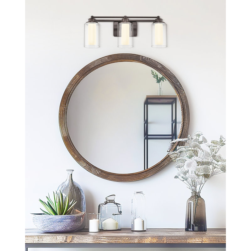 Éclairage pour salle de bain 3 lumières DEL à intensité variable moderne, 5 températures de température réglables, bronze huilé