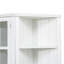 Armoires de présentation de 75,25 po de hauteur et deux tablettes triangulaires à côtés, combinaison murale de style rétro de 92,9 po de largeur avec portes en verre, pour les couloirs, le salon, le bureau, le studio ou l'espace de travail - blanc