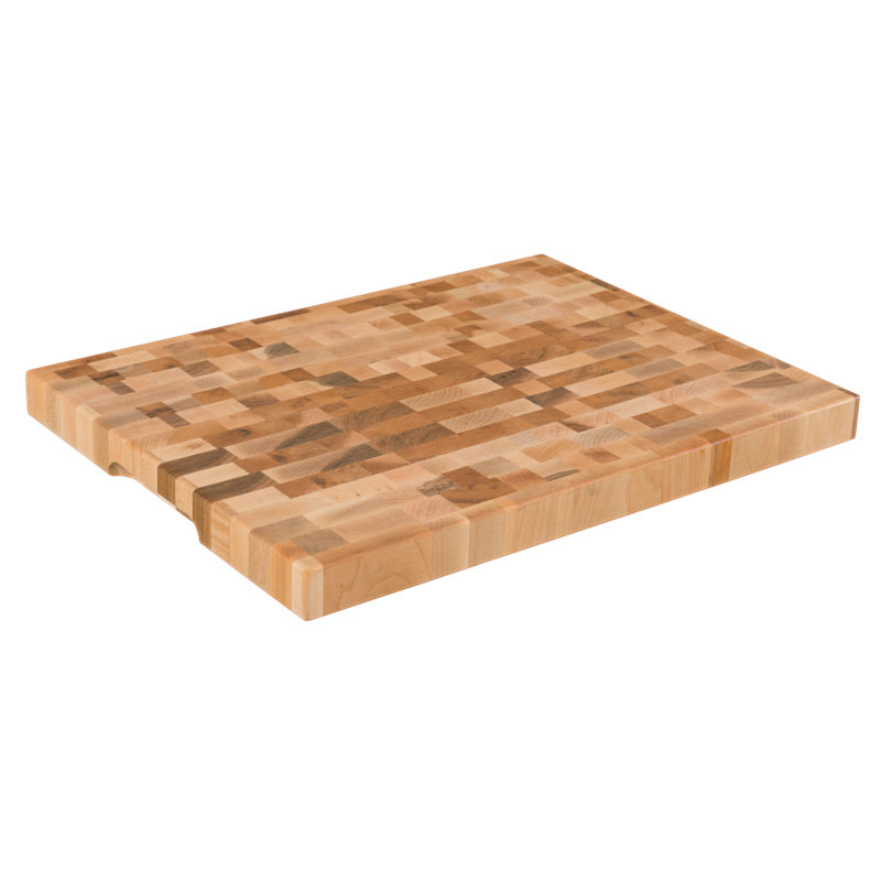 Labell Canadian Maple Butcher Block Cutting Board With Recess Handles And Rubber Feet