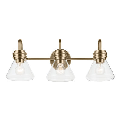 26" 3-Light Vanity Light with Clear Glass