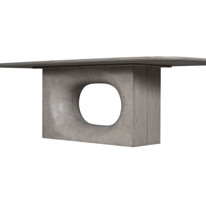 Luka 96" Modern Wood Dining Table in Dusted Stone Brown Finish with Clean Lines