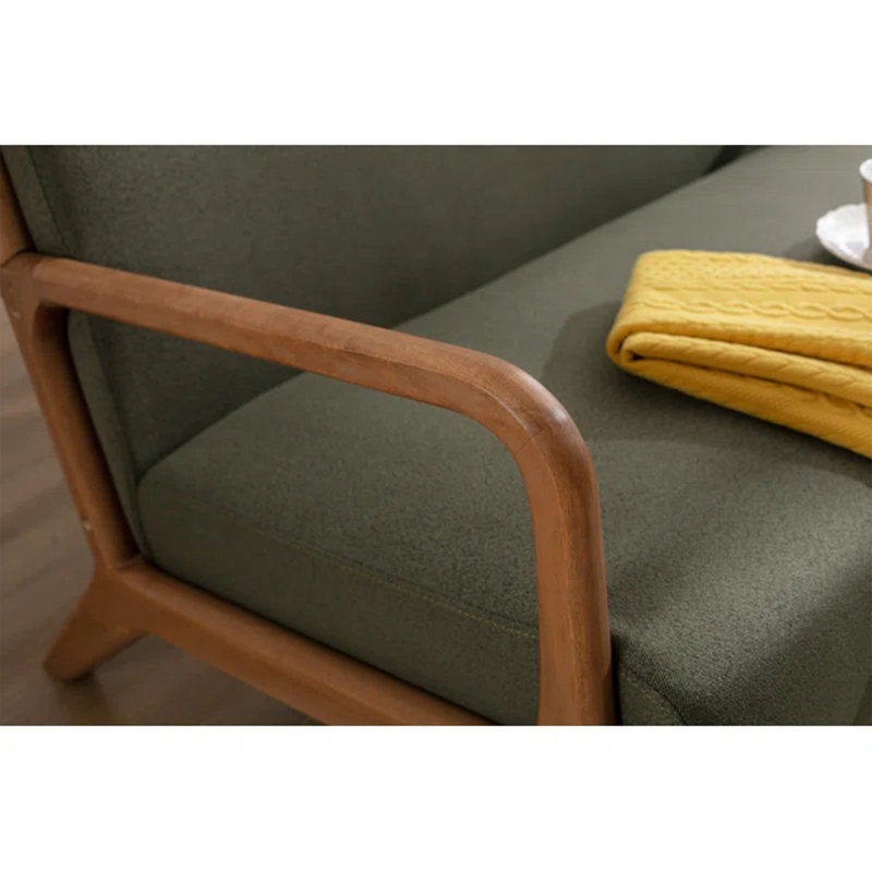 Hertford 26" Wide Mid Century Upholstered Solid Wood Accent Chair with an Extra Pillow
