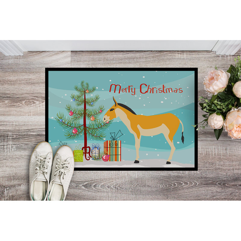 Malia Non-Slip Christmas Outdoor Doormat, Rectangle 1'6 x 2'3"