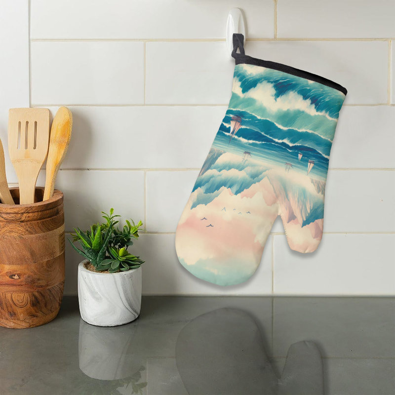 Ocean Flow Oven Mitt Cotton Twill