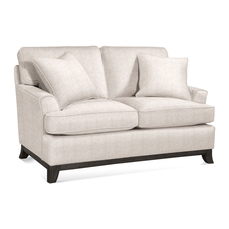 Oaks Way Upholstered 60'' Loveseat, Coffee Finish, White Sugar Performance; 0863-91