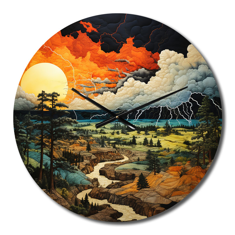 Horloge murale Lightning Electric Dance II - Paysages, Petit