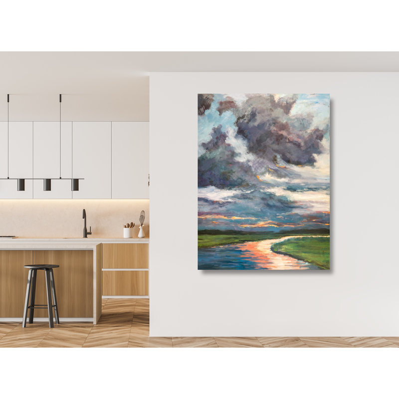 Thundersky - Artist Enhanced Canvas Print, Brown Framed Canvas, 41.5" H x 31.5" W