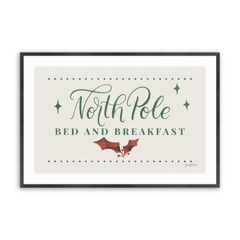 Imprimé de chambre d'hôte North Pole, Cadre en zinc patiné, H 12,25 po x l 15,25 po