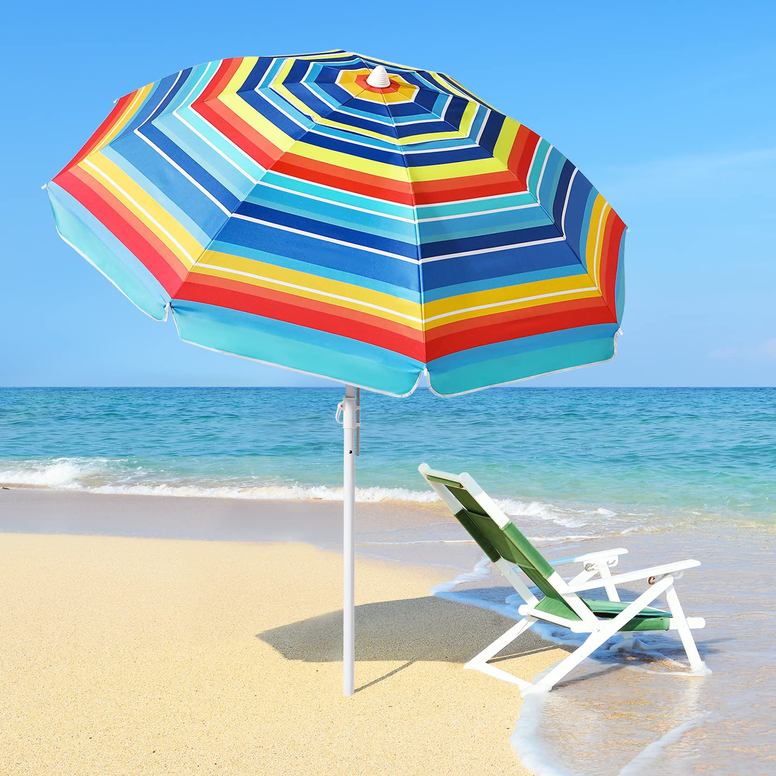 Arlmont & Co. Rosmarin 70.8'' Beach Umbrella | Wayfair