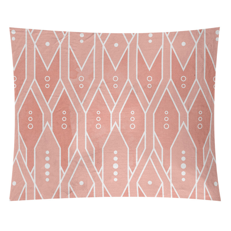 Tapisserie murale treillis, H 88 po x l 104 po, Orange