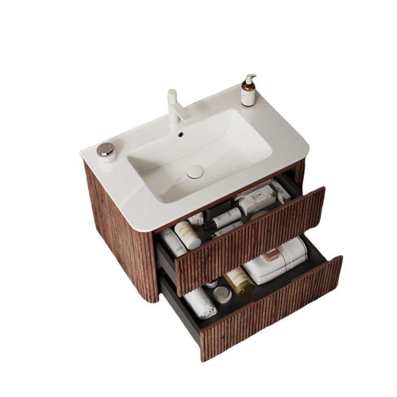Ensembles de meuble-lavabo de salle de bain, 30", Bois naturel
